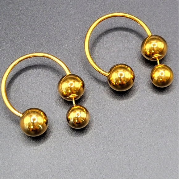 High ball gold Hoops by Lavender Blue Soul - Picture 4 of 7